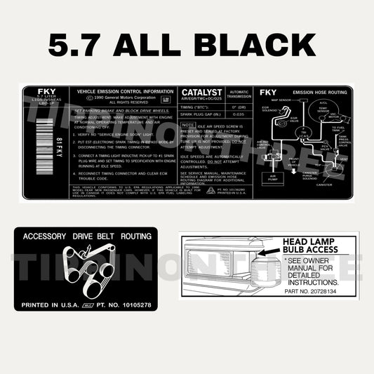 5.7 Engine Bay Decals