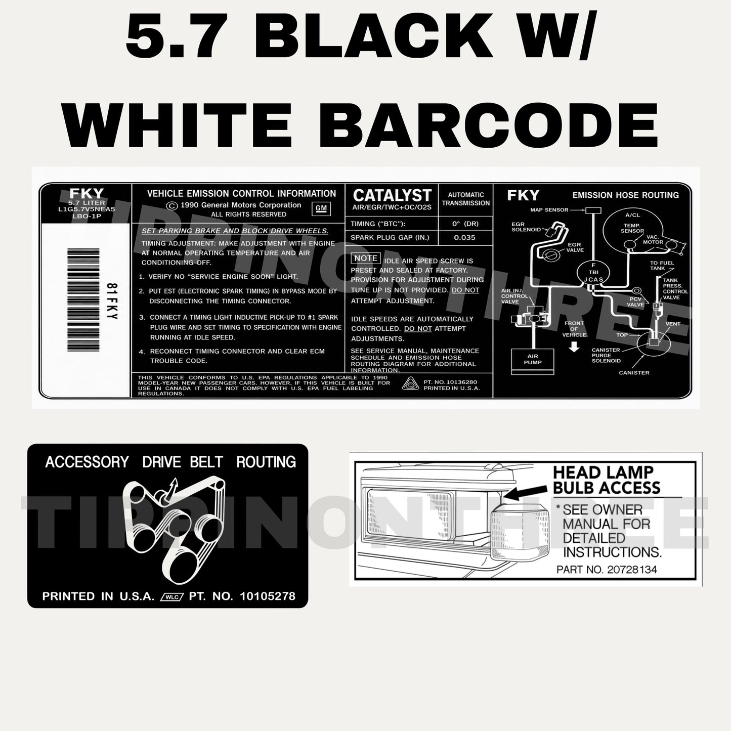 5.7 Engine Bay Decals