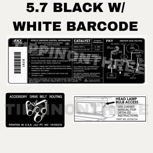 5.7 Engine Bay Decals