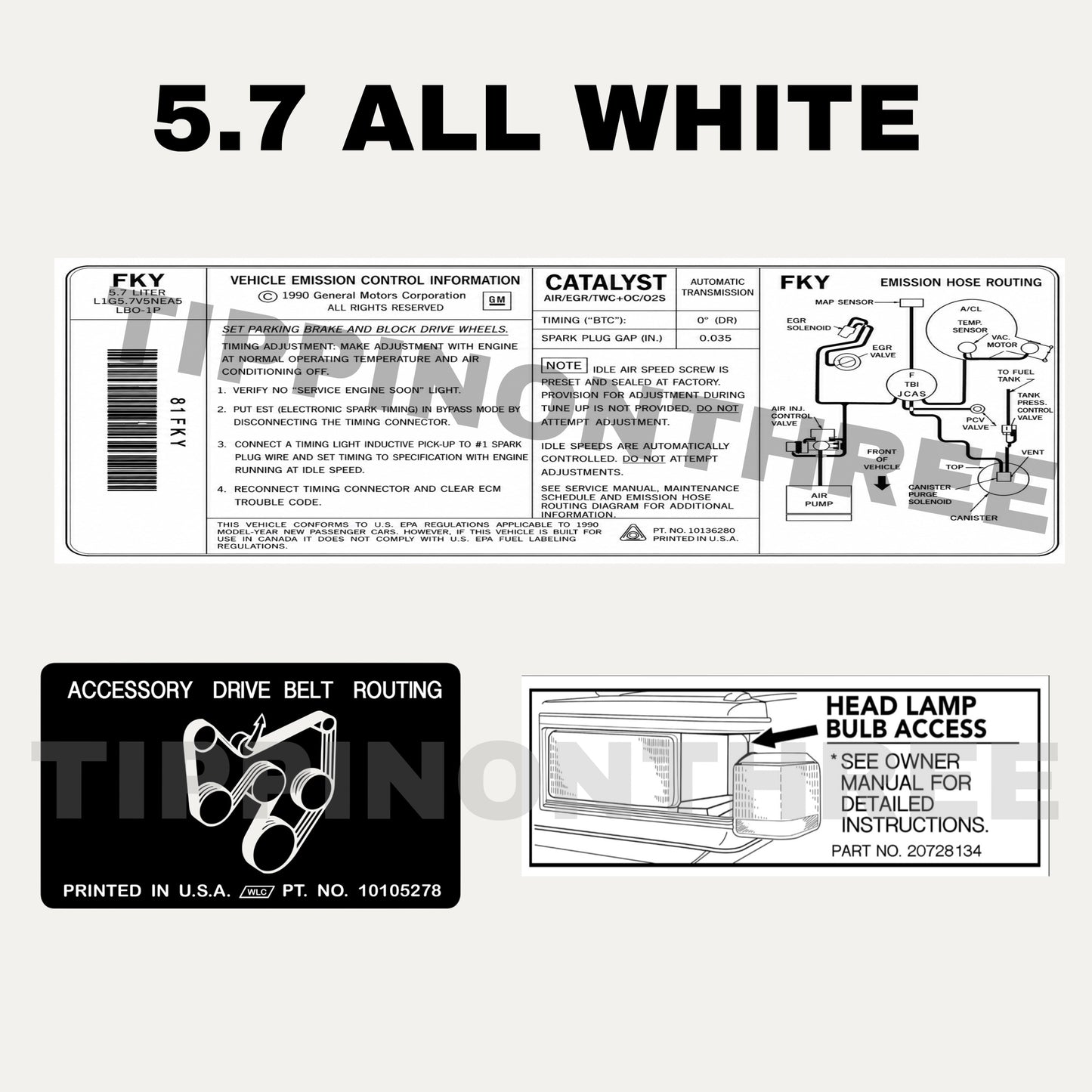 5.7 Engine Bay Decals